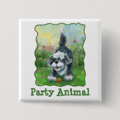 Shaggy Sheep Dog Party Center Button (Vorderseite)