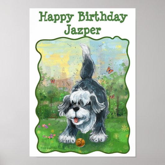 Shaggy Sheep Dog Party Center Poster (Vorne)