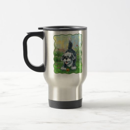 Shaggy Sheep Dog Reisebecher (Links)