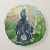 Shaggy Sheep Dog Rundes Kissen (Rückseite)