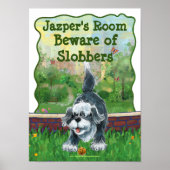 Shaggy Sheep Hund Vorsicht Zimmer Poster (Vorne)