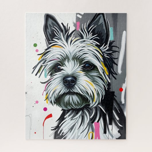 Shaggy Terrier Dog Puzzle (Vertikal)