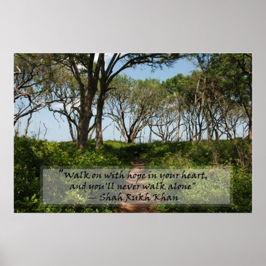 Shah Rukh Khan Zitat - Gehen Sie weiter mit Hoffnu Poster (Vorne)