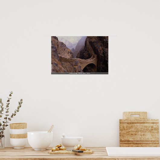 Shahara Bridge, 900 m. chasm, Jemen Poster (Küche)