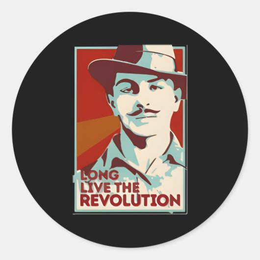 Shaheed Bhagat Singh Revolution Runder Aufkleber (Vorderseite)