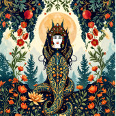 Shahmaran Mythology Shower Curtain - Mystical Duschvorhang