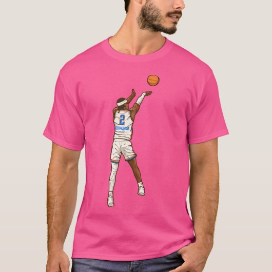 Shai Gilgeous-Alexander Fadeaway-Cartoon T-Shirt (Vorderseite)