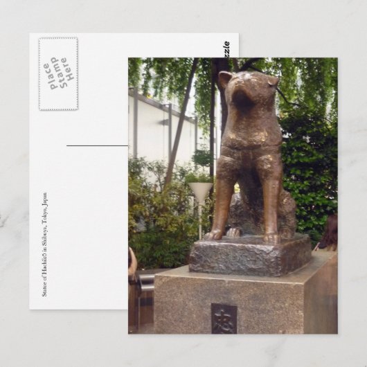 Shaibuya-Statue Postkarte (Vorne/Hinten)