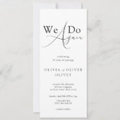 Shailene Black and White Vow Renewal Einladung (Vorderseite)