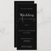 Shailene Black and White Wedding Jubiläum Einladung (Vorne/Hinten)