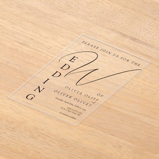 Shailene Black Wedding Acryleinladungen (Ablage )