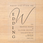 Shailene Black Wedding Acryleinladungen (Vorderseite)