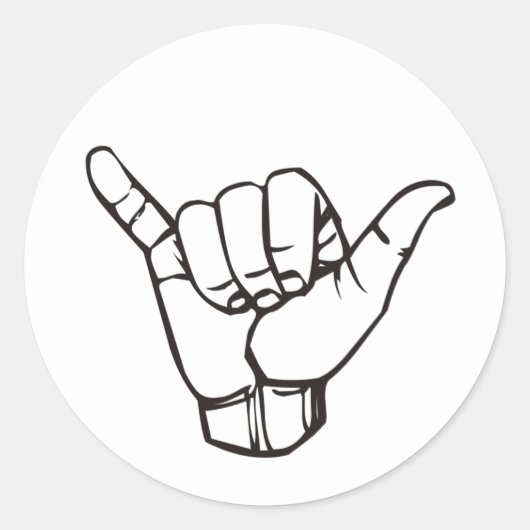 SHAKA ASL RUNDER AUFKLEBER (Vorderseite)