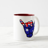 Shaka Australia Flag Zweifarbige Tasse (VorderseiteRechts)