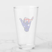 Shaka Australien Flagge Glas (Rückseite)