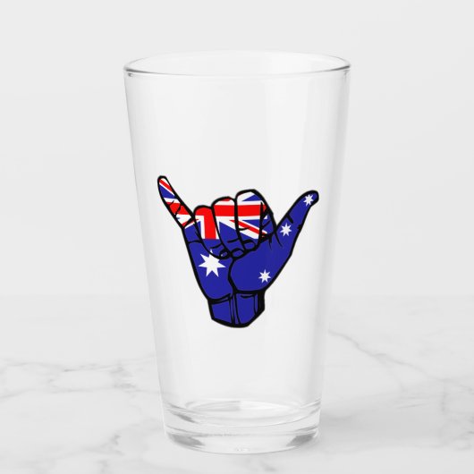 Shaka Australien Flagge Glas (Vorderseite)