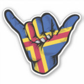 Shaka Hand Aland Flag Good Vibes Sticker (Vorderseite)