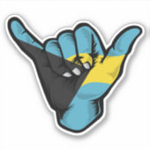 Shaka Hand Bahamas Flag Good Vibes Sticker (Vorderseite)