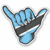 Shaka Hand Botswana Flag Good Vibes Sticker (Vorderseite)