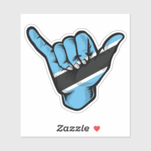 Shaka Hand Botswana-Flagge Gute Vibes Aufkleber