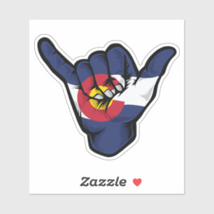 Shaka Hand Colorado Flag Gute Vibes Aufkleber