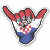 Shaka Hand Croatia Flaggen Gute Vibes Sticker (Vorderseite)