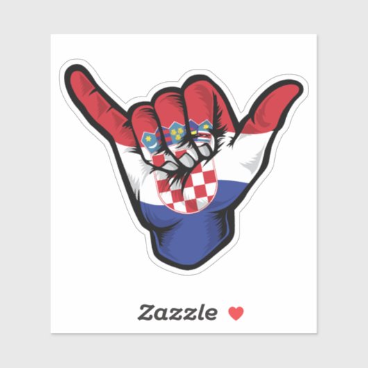 Shaka Hand Croatia Flaggen Gute Vibes Sticker (Blatt)