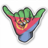 Shaka Hand Eritrea Flag Good Vibes Sticker (Vorderseite)