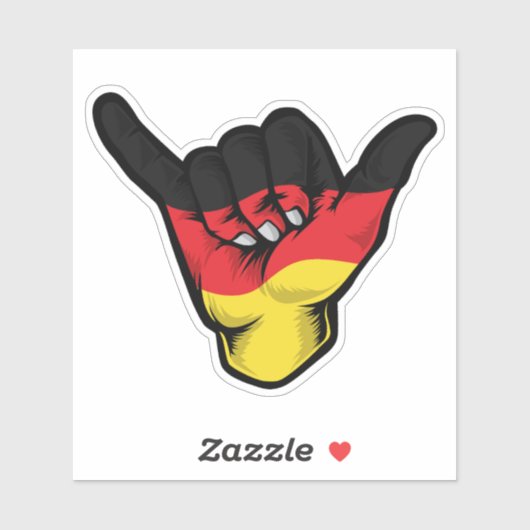 Shaka Hand Germany Flag Good Vibes Sticker (Blatt)