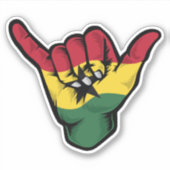 Shaka Hand Ghana Flag Good Vibes Sticker (Vorderseite)