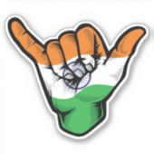 Shaka Hand India Flag Good Vibes Sticker (Vorderseite)