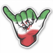 Shaka Hand Iran Flag Good Vibes Sticker (Vorderseite)