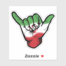 Shaka Hand Iran Flag Good Vibes Sticker