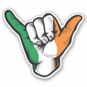 Shaka Hand Ireland Flag Good Vibes Sticker (Vorderseite)