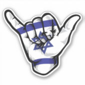 Shaka Hand Israel Flag Good Vibes Sticker (Vorderseite)