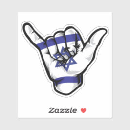 Shaka Hand Israel Flag Good Vibes Sticker