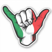 Shaka Hand Italien Flaggen gute Vibes Sticker (Vorderseite)