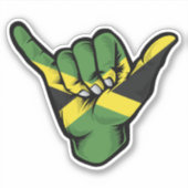 Shaka Hand Jamaica Flag Good Vibes Sticker (Vorderseite)