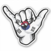 Shaka Hand Korea Flag Good Vibes Sticker (Vorderseite)