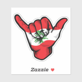 Shaka Hand Libanon Flag Good Vibes Sticker