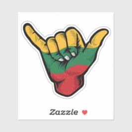 Shaka Hand Litauen Flag Good Vibes Sticker