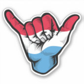 Shaka Hand Luxembourg Flag Good Vibes Sticker (Vorderseite)