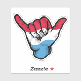 Shaka Hand Luxembourg Flag Good Vibes Sticker