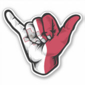 Shaka Hand Malta Flag Good Vibes Sticker (Vorderseite)