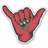 Shaka Hand Marokko Flag Good Vibes Sticker (Vorderseite)