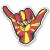 Shaka Hand Mazedonien Flag Good Vibes Sticker (Vorderseite)