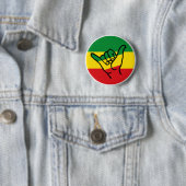Shaka Hand mit Reggae-Farben Button (Beispiel)