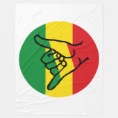 Shaka Hand mit Reggae-Farben Fleecedecke (Vorderseite)