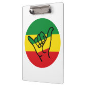 Shaka Hand mit Reggae-Farben Klemmbrett (Links)