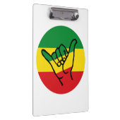 Shaka Hand mit Reggae-Farben Klemmbrett (Rechts)